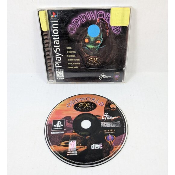 Oddworld Abe Oddysee PS1 Complete Tested Sony Playstation Black Label 1997 - Picture 1 of 7